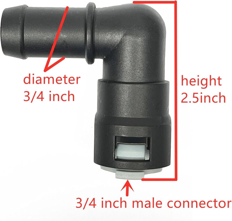 FEEDUN 800-418, 3/4" Tube to 3/4" Hose, Heater Hose Connector,Cooling System Adapter for Car Truck SUV,Coolant Repair Kit for Chevrolet,Ford,F-150,Explorer,Edge,Escape,Ram,GMC,Jeep Cadillac,Buick,Dodge,19mm - Image 2
